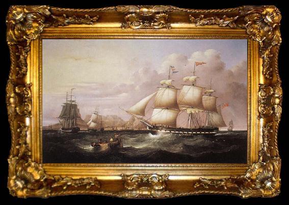 framed  Samuel Walters The Indiaman Euphrate off Capetown, ta009-2